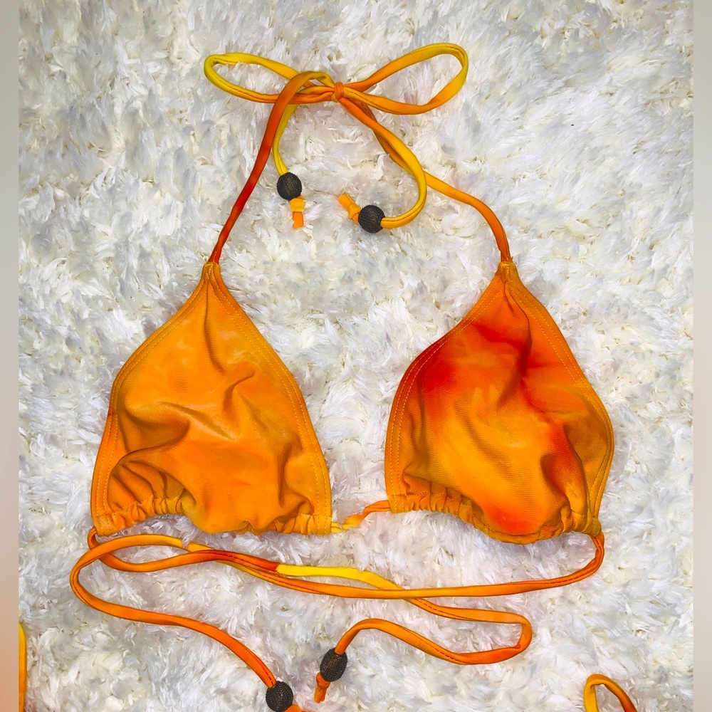 Vibrant Orange Tie-Dye Bikini Set - Picture 3 of 8
